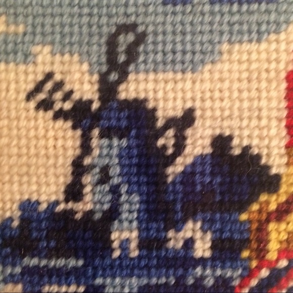 2 vintage needlepoint framed pics of children. - Picture 7 of 12